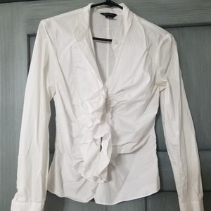 Victoria's Secret white, ruffled dress shirt